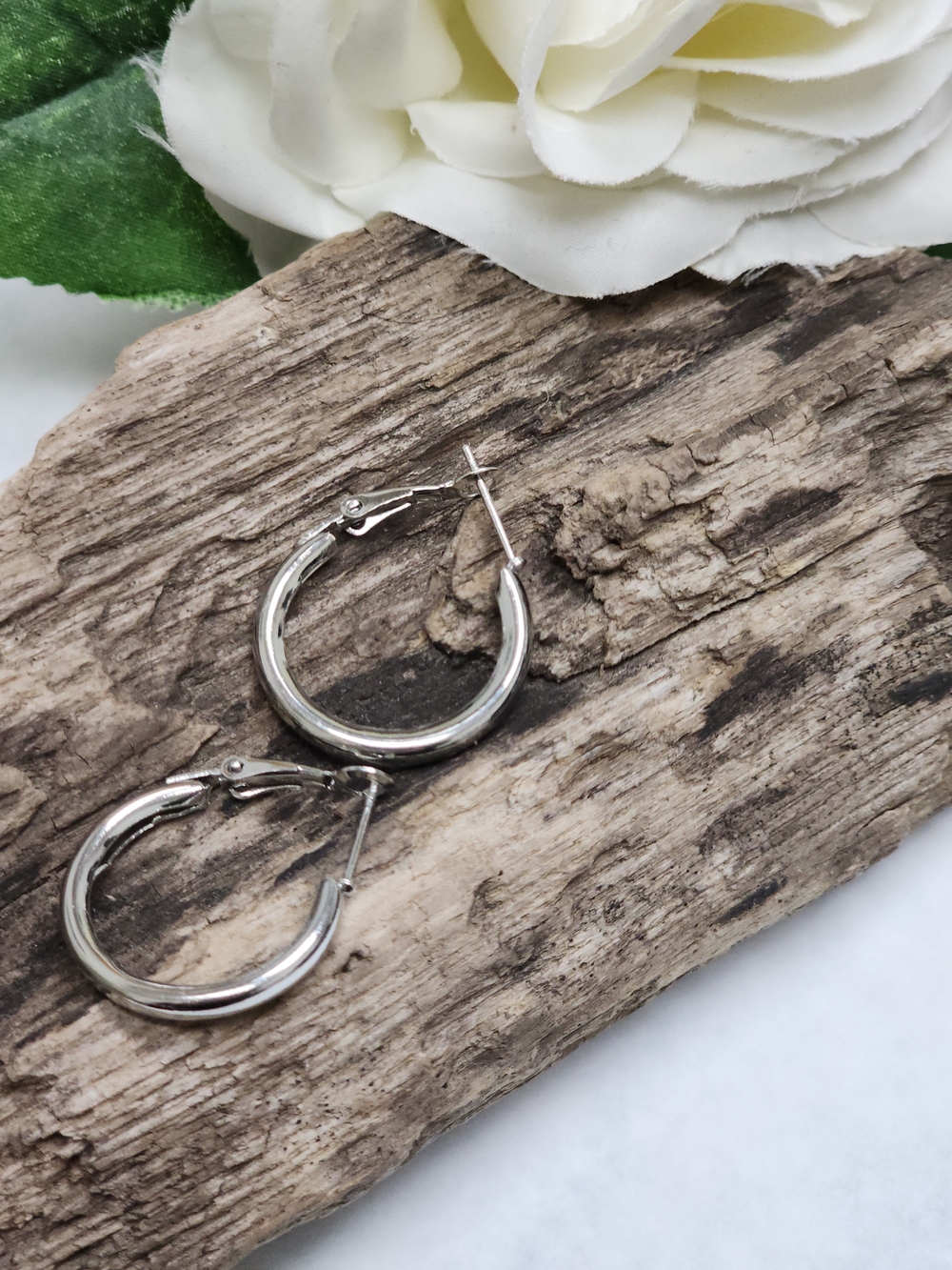 Silver Toned Hoop Earrings for Women - Classic Hoop Style